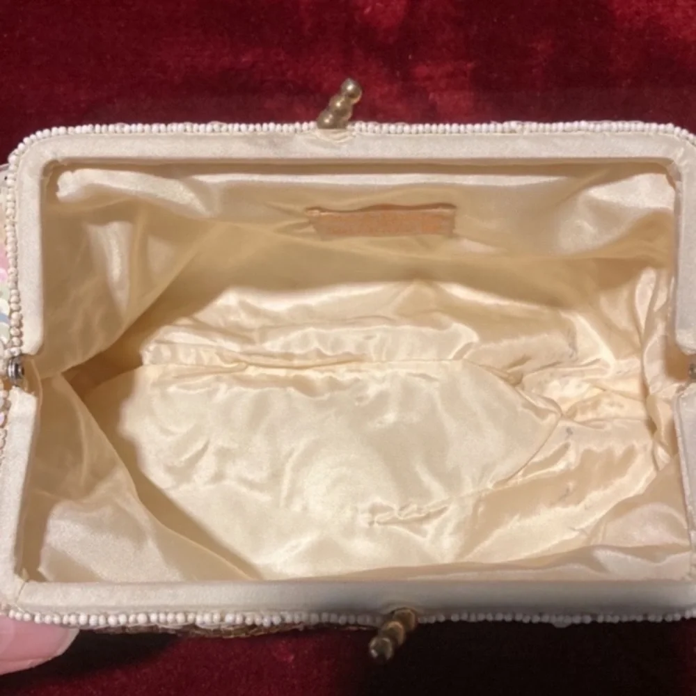 Vintage Iridescent and Gold Beaded Clutch